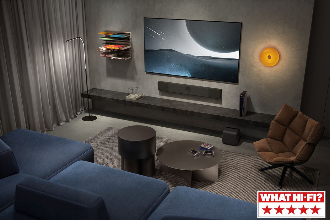 KEF XIO - Barre de son  5.1.2, Dolby Atmos, Wi-Fi, Bluetooth, son Hi-Fi immersif
