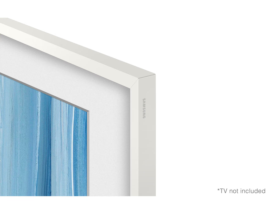 Cadre moderne blanc personnalisable pour le téléviseur The Frame/The Frame Pro