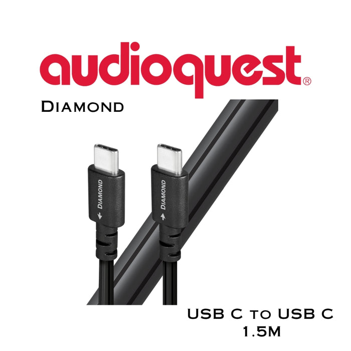 Audioquest Diamond USB-C > C Câble Audio Haute Définition argent pur à 100%