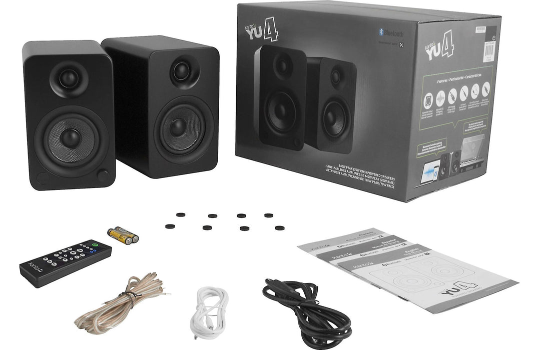 Kanto YU4 - Haut-parleurs d'étagère amplifiés 70W Bluetooth® Phono
