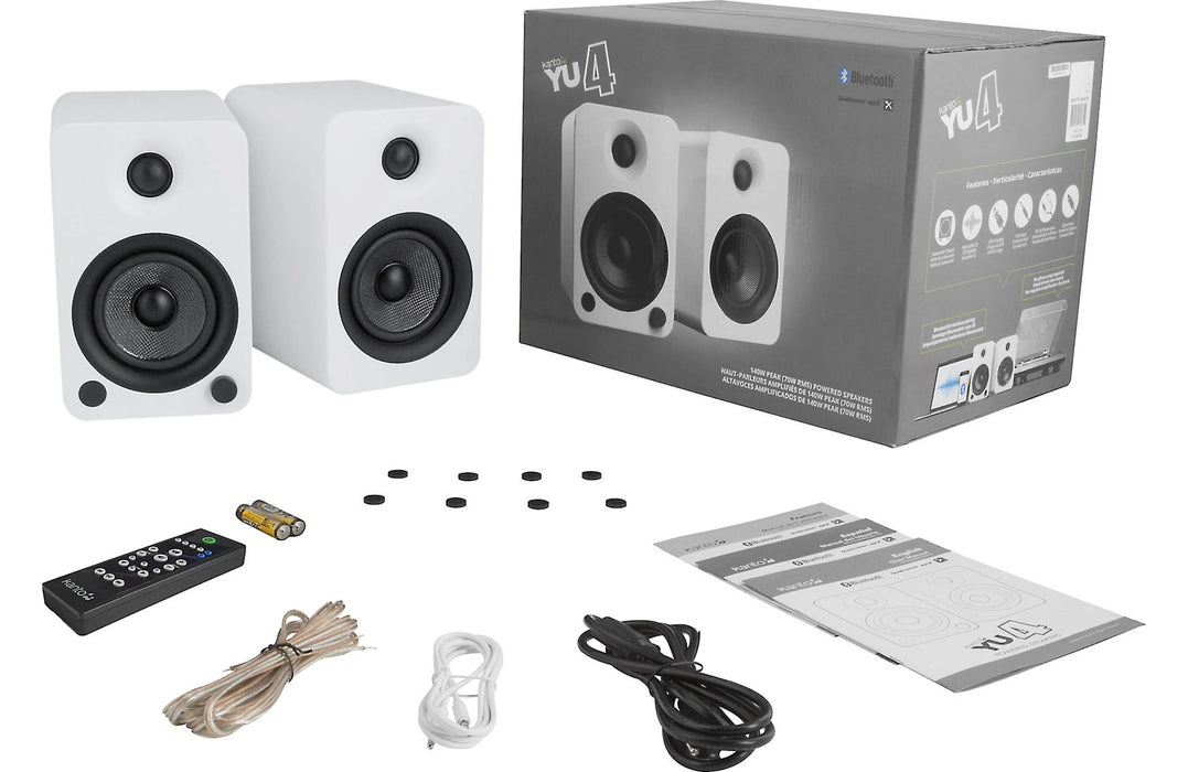 Kanto YU4 - Haut-parleurs d'étagère amplifiés 70W Bluetooth® Phono