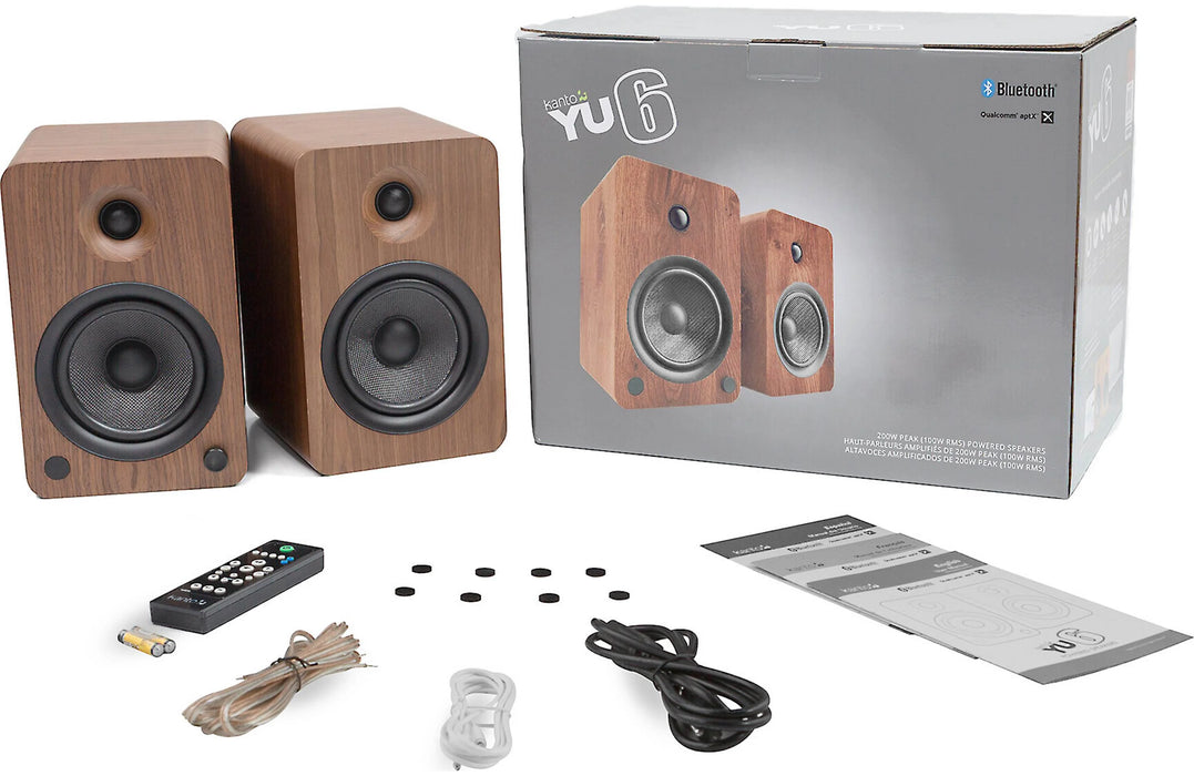 Kanto YU6 - Haut-parleurs d'étagère amplifiés 100W Bluetooth® Phono