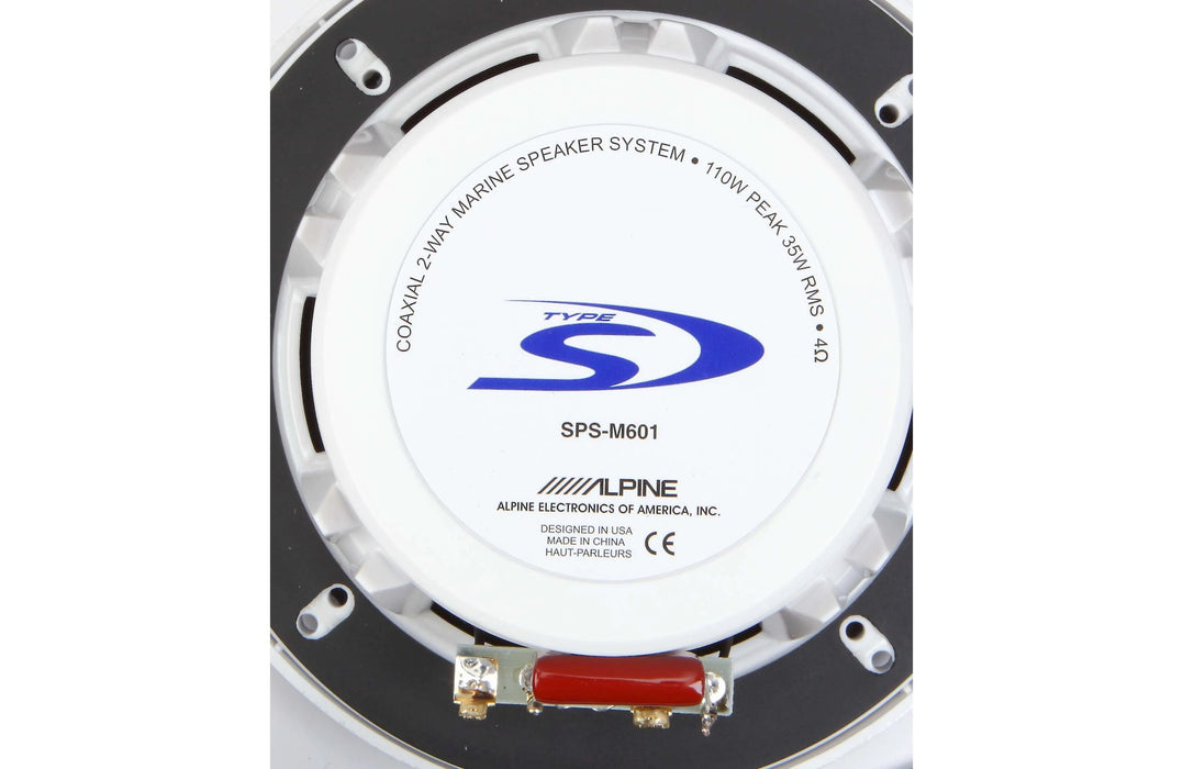 Alpine SPS-M601 - Hauts-parleurs marine 6,5" (Blanc ou Argent)
