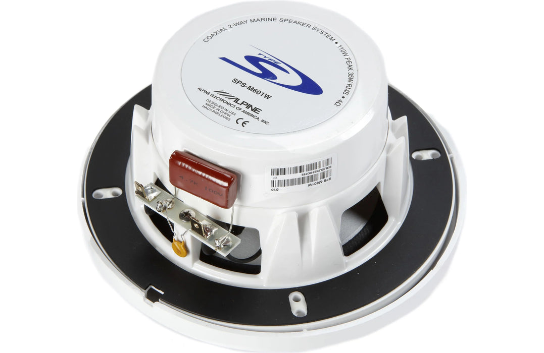 Alpine SPS-M601 - Hauts-parleurs marine 6,5" (Blanc ou Argent)