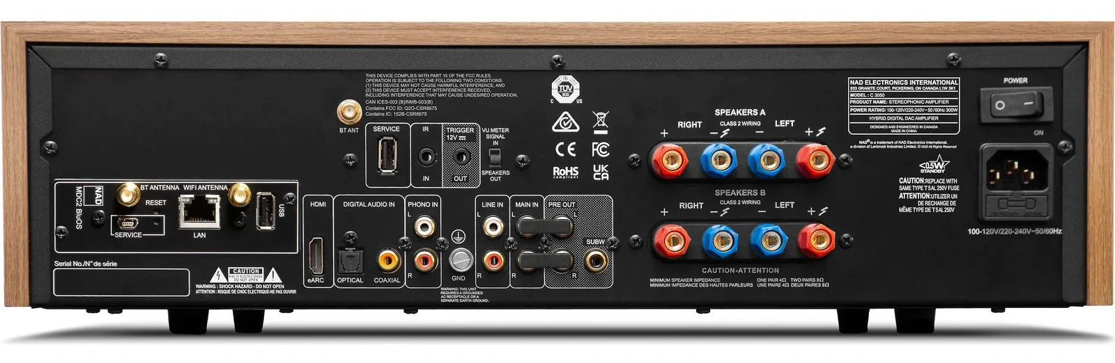 NAD C3050BluOS - Amplificateur 100W/C BluOS, DAC, entrée phono