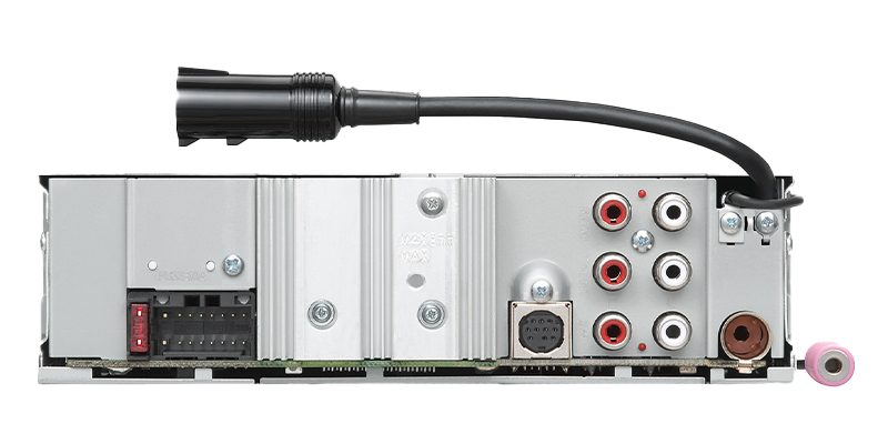 Kenwood KMR-M332BT - Récepteur multimédia numérique marin avec Bluetooth, éclairage de couleur variable, égaliseur 13 bandes et DTA, Entrée USB et AUX en façade 3 pré-sorties 4.0V