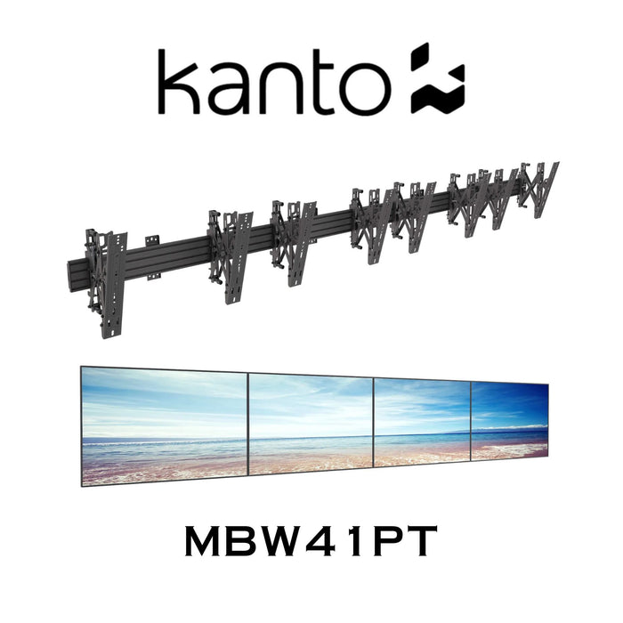 KANTO MBW41PT | Supports murale 4 écrans de 40'' à 60'' inclinable