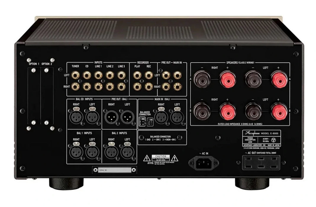 Accuphase E-800S - Amplificateur stéréo intégré de pure classe A 50 W/C sous 8 ohms