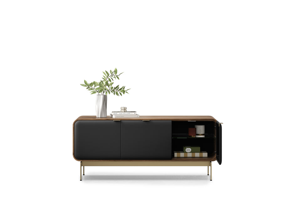 BDI Plume 8077 | Meuble multimédia 3 portes audio-vidéo/téléviseur jusqu'à 70 pouces
