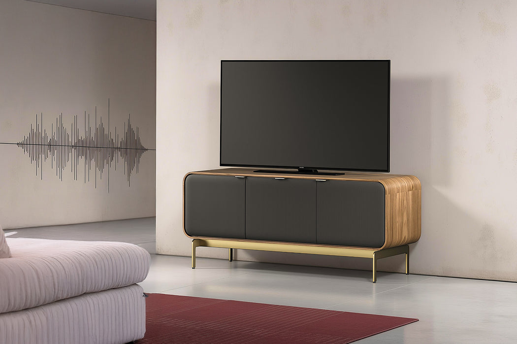 BDI Plume 8077 | Meuble multimédia 3 portes audio-vidéo/téléviseur jusqu'à 70 pouces