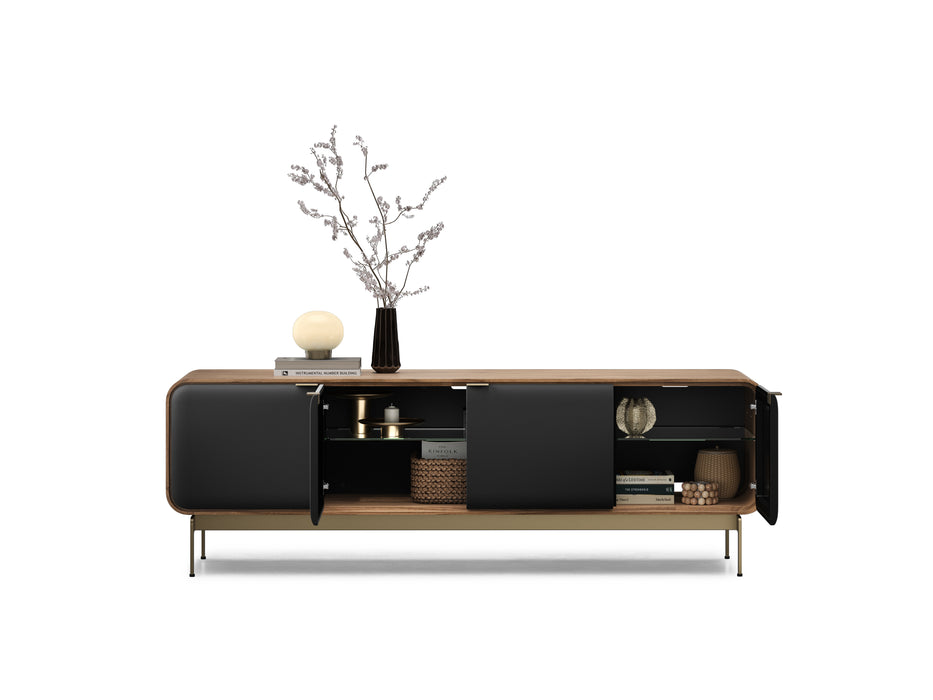 BDI Plume 8079 | Meuble multimédia 4 portes audio-vidéo/téléviseur jusqu'à 85 pouces