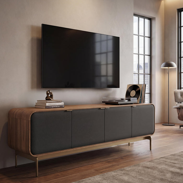 BDI Plume 8079 | Meuble multimédia 4 portes audio-vidéo/téléviseur jusqu'à 85 pouces