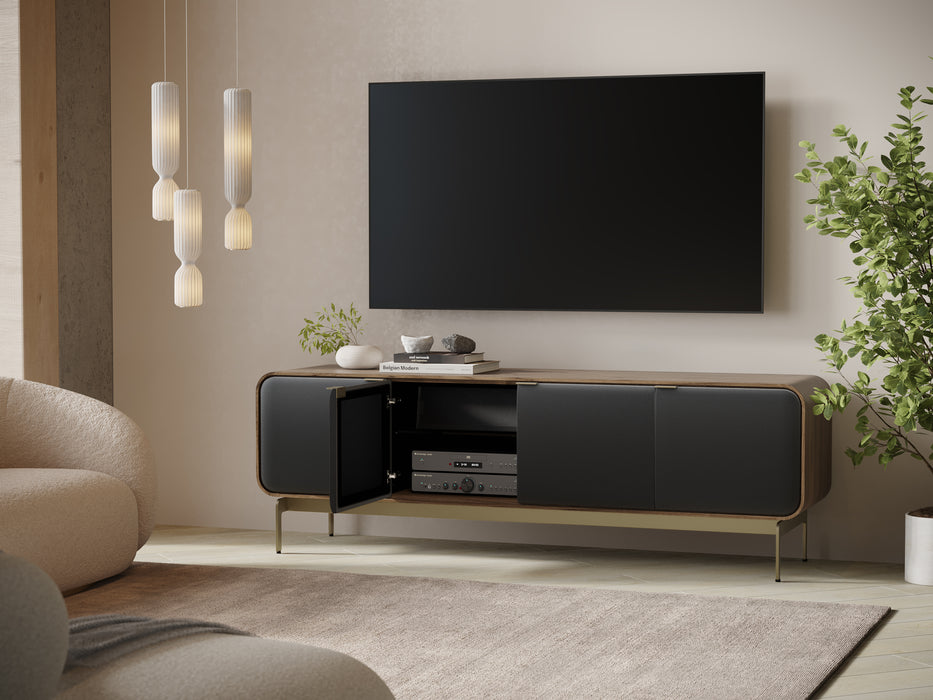 BDI Plume 8079 | Meuble multimédia 4 portes audio-vidéo/téléviseur jusqu'à 85 pouces