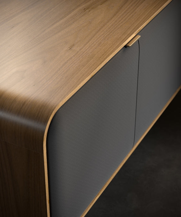 BDI Plume 8079 | Meuble multimédia 4 portes audio-vidéo/téléviseur jusqu'à 85 pouces