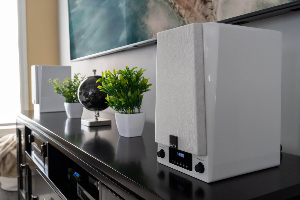 Enceintes d’étagère amplifiées SVS Prime Wireless Pro – 200 Watts avec Bluetooth, Wi-Fi et audio haute fidélité