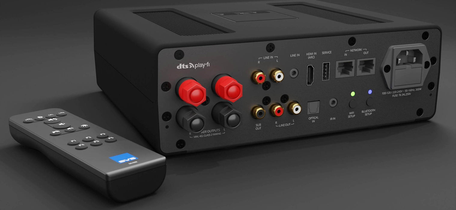 Amplificateur stéréo SVS Prime Wireless Pro Soundbase – 150 Watts x2 avec Bluetooth, Wi-Fi et streaming haute résolution