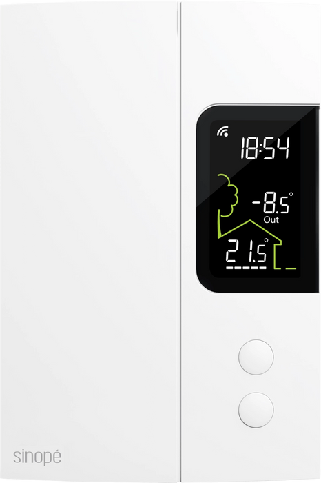 Sinopé TH1123ZB - Thermostat intelligent Zigbee 3000W conçu pour contrôler un système de chauffage tel que plinthe électrique, convecteur (cycle court), ventiloconvecteur (cycle long), plafond rayonnant