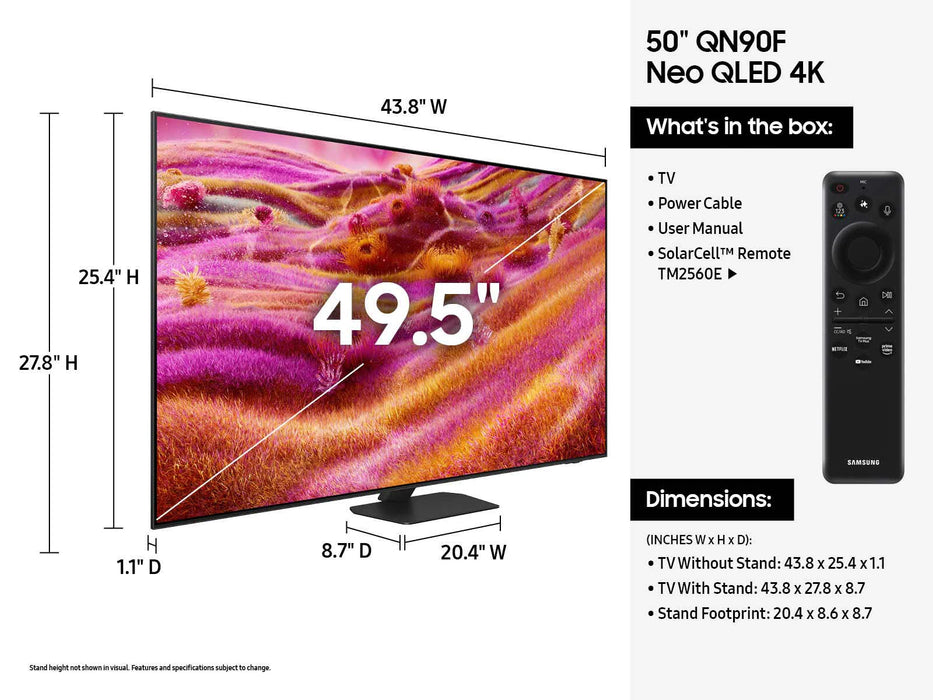 Samsung QN90F | Téléviseur Neo QLED 4K, Jusqu'à 165Hz, Neo Quantum HDR+, MiniLED