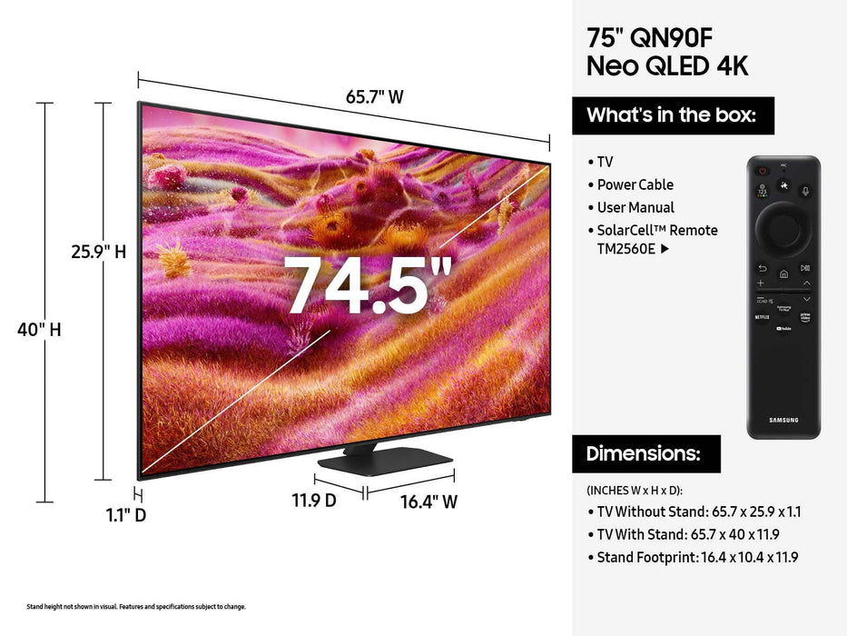 Samsung QN90F | Téléviseur Neo QLED 4K, Jusqu'à 165Hz, Neo Quantum HDR+, MiniLED