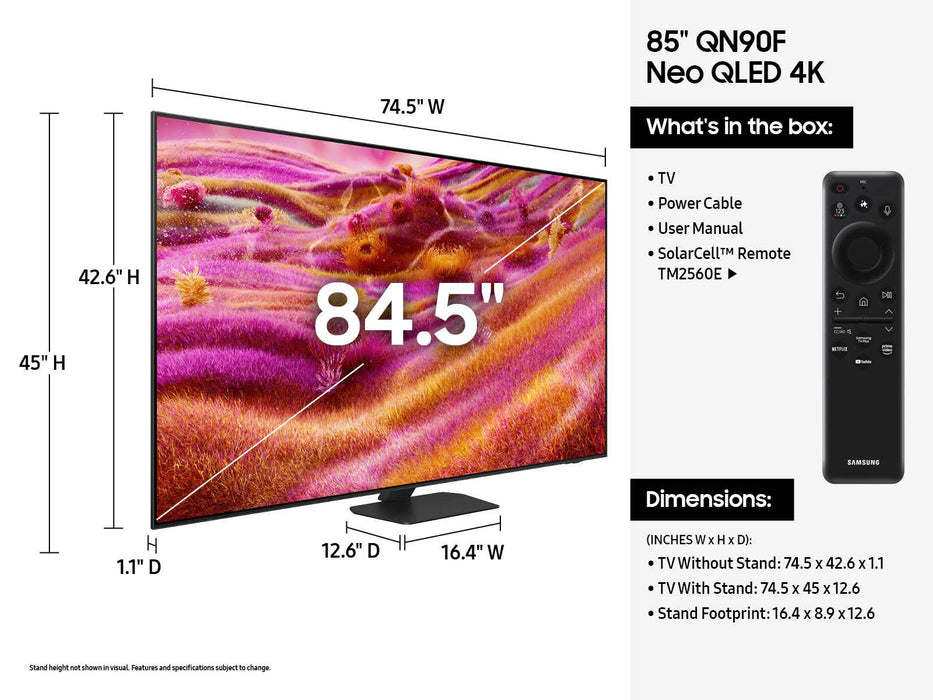 Samsung QN90F | Téléviseur Neo QLED 4K, Jusqu'à 165Hz, Neo Quantum HDR+, MiniLED