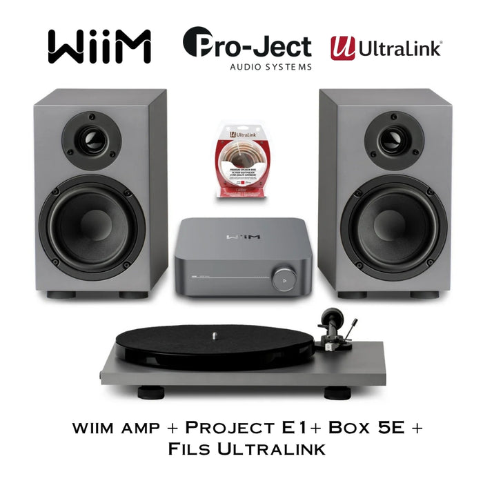 Ensemble stéréo WIIM AMP, Project E1 Phono SE+ Pro-Ject Speaker BOX 5E + Ultralink