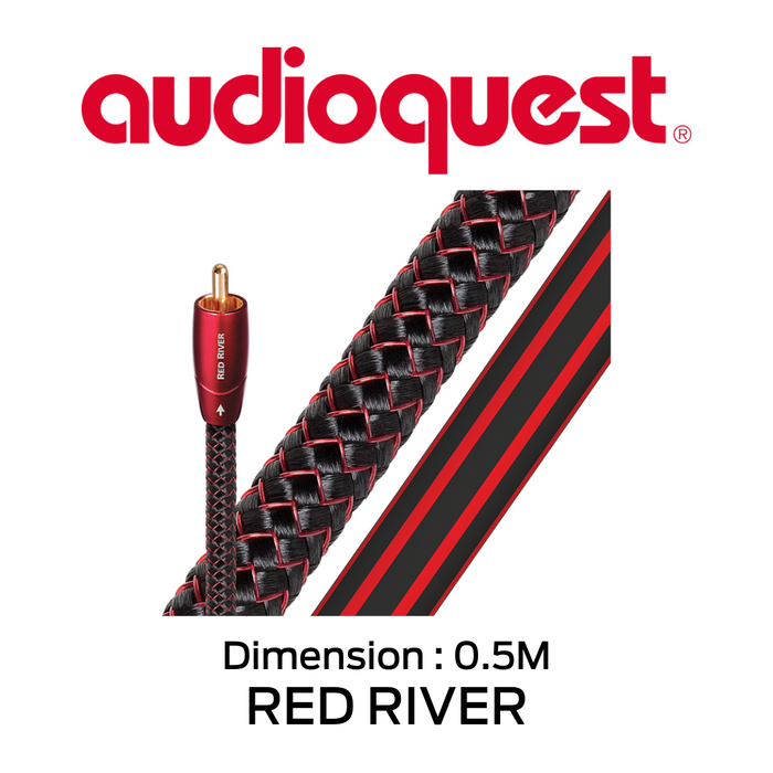 AudioQuest Redriver - Câbles analogiques RCA mâle à RCA mâle (la paire): : conducteurs solides en cuivre parfaite surface (PSC), câble et embouts en PVC tressé noir/rouge ou CL3/FT4 également disponible!