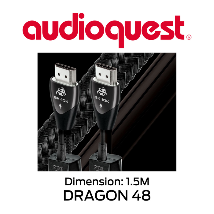 AudioQuest Dragon 48 - Câble HDMI 72v DBS 8K-10K 100% argent