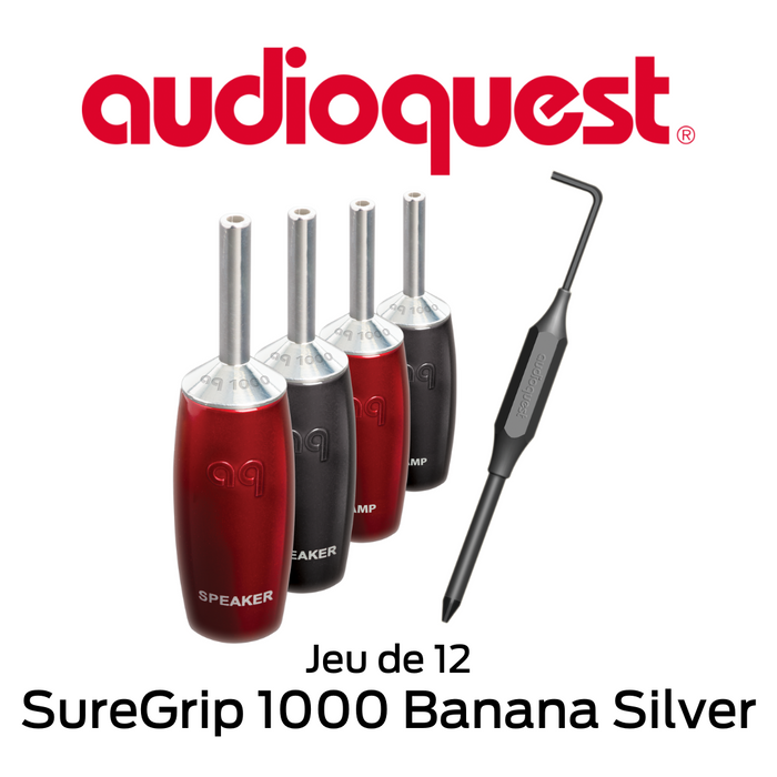 Audioquest SureGrip 1000 Banana Silver - Connecteurs de câbles à h-p