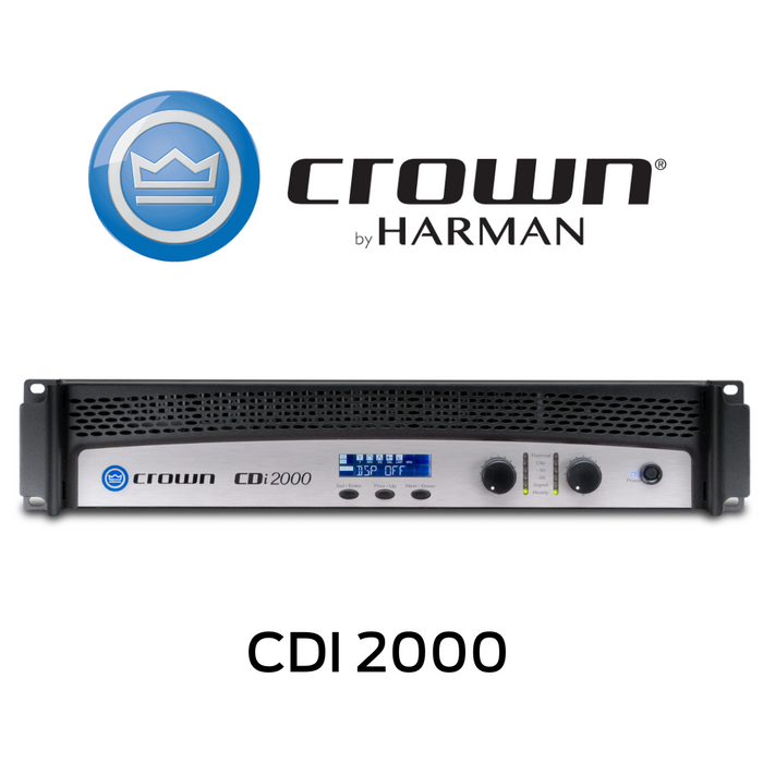 Crown CDI 2000 - Amplificateur de puissance commercial 2 canaux 800W 4 Ohms, 8 Ohms : 2 x 475 W ou 2 Ohms : 2 x 1000 W* et 2 x 800 70Vrms, extrêmement polyvalent, il peut être bridgé pour atteindre 2000W