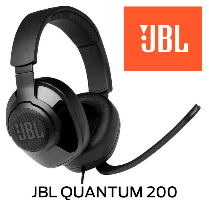 JBL Quantum 200 - Casque de jeu circum-auriculaire filaire avec micro modulable! Faites de votre partie un moment épique. Avec le son Signature QuantumSOUND, le JBL Quantum 200 vous place au coeur de l'action.