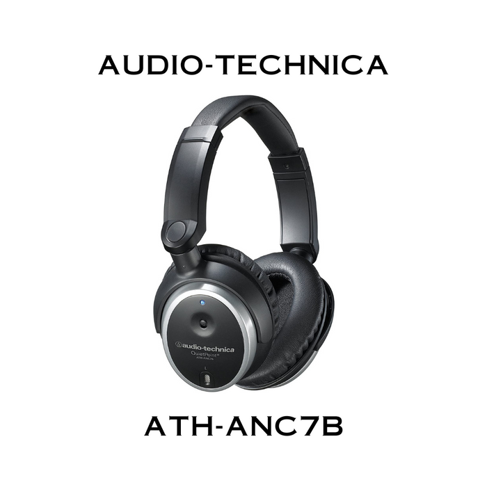 Audio Technica  ATH-ANC7B - Casque d'écoute atténuateur de bruits de conception légère, compacte et pliable est idéale pour les voyages