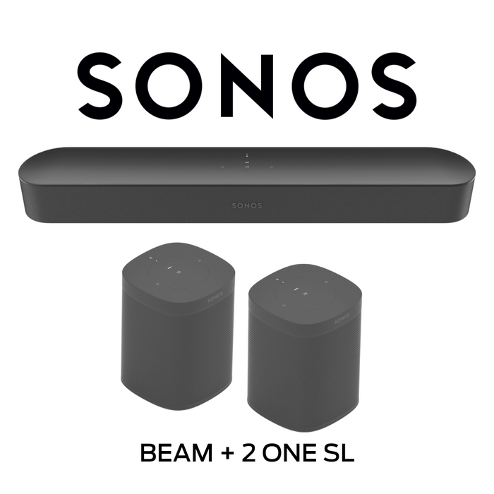 Sonos BEAM (G2) + 2 x One SL - Barre de son + 2 haut-parleurs surround