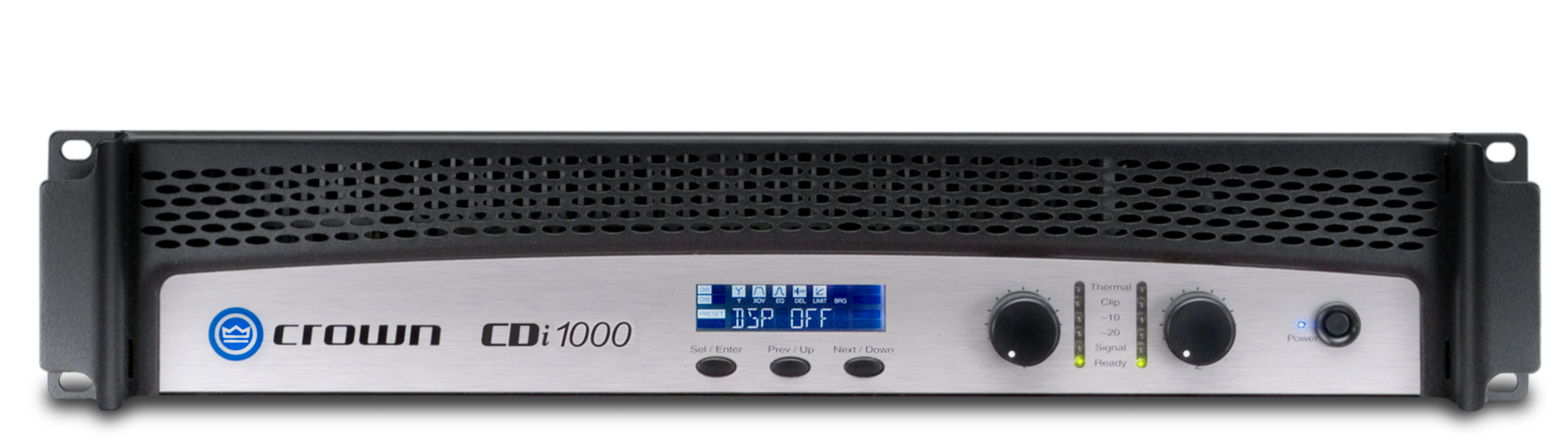 Crown CDI 1000 - Amplificateur de puissance commercial 2 canaux 500W 4 Ohms, 8 Ohms : 2 x 275 W ou 2 Ohms : 2 x 700 W* et 2 x 500 70Vrms, extrêmement polyvalent, il peut être bridgé pour atteindre 1400W