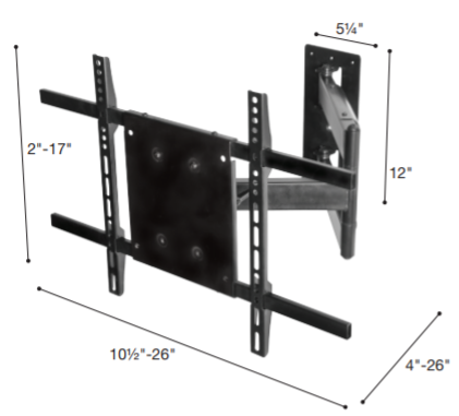 Sonora - Support Mural Articulé pour téléviseur de 21" et plus - SSA64