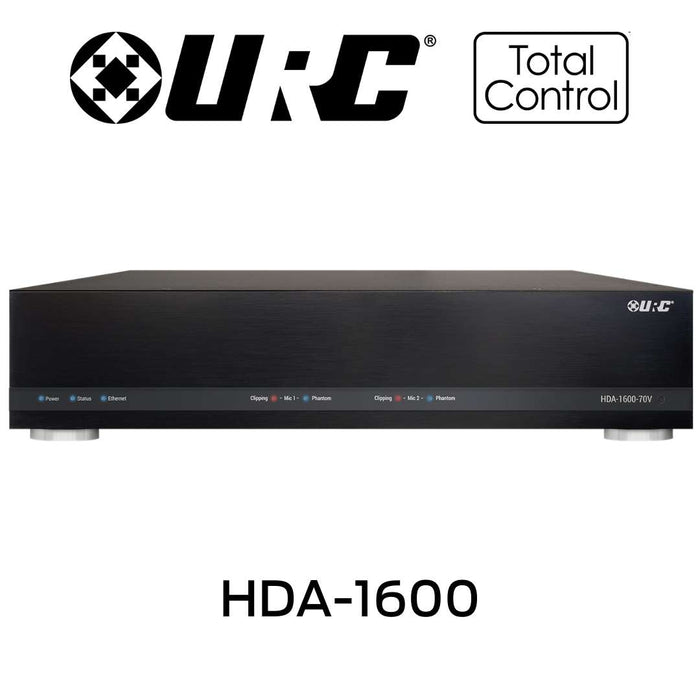 URC Total Control HDA-1600 - Amplificateur Low-Z / 70 volts 600W/Canal. Le URC Total Control HDA-1600 est parfait pour les applications commerciales ou résidentielles