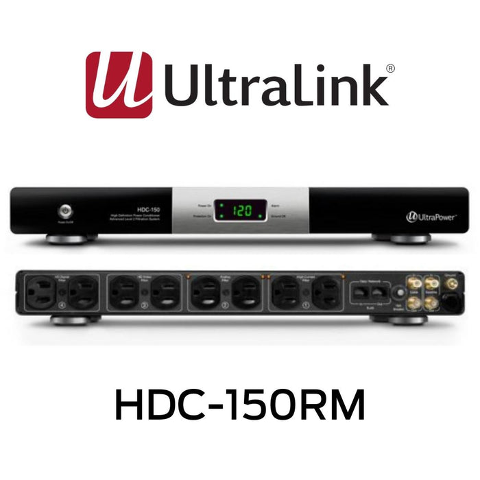 Ultralink  HDC150RM - Barre d'alimentation 8 prises avec conditionneur de courant avancé pour des résultats haute définition avec une réponse audio améliorée avec des basses plus précises et plus de détails dans les hautes fréquences!