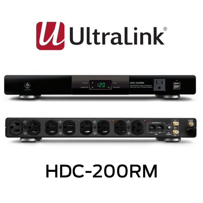 Ultralink HDC200RM - Barre d'alimentation 9 prises avec conditionneur de courant : pour des résultats haute définition avec une réponse audio améliorée avec des basses plus précises et plus de détails dans les hautes fréquences!