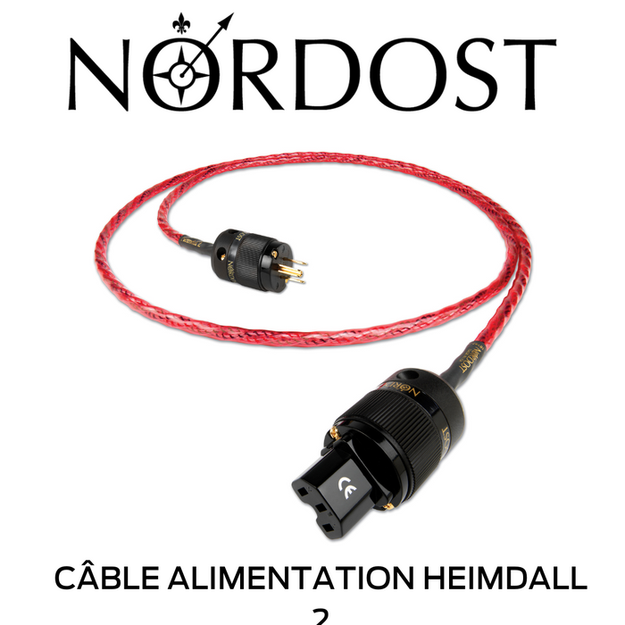 NORDOST Heimdall 2 - Câble d'alimentation avec isolation Ethylène Propylène Fluoré (FEP), câblage réglé mécaniquement, conception Micro Mono-Filament 3 x 16 AWG, matériel argent à 99,9999% OFC!