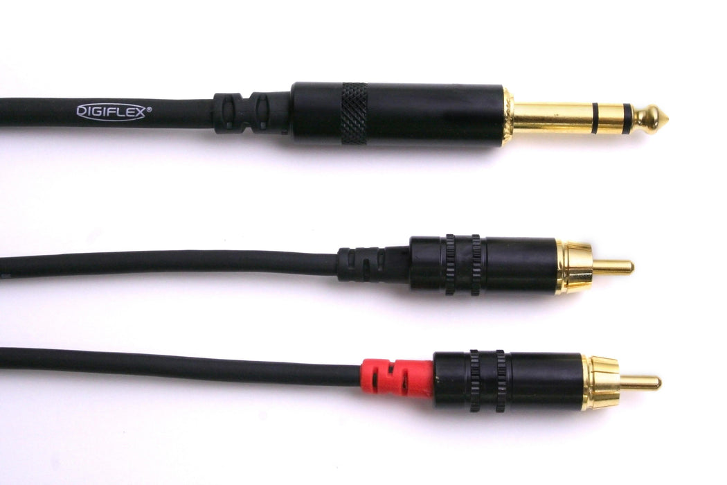 Digiflex – Câble diviseur de ¼″ TRS à 2x RCA (série Performance) - 6 pieds
