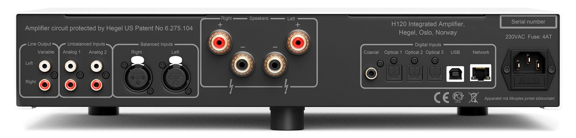 Hegel H120 connectique arriere