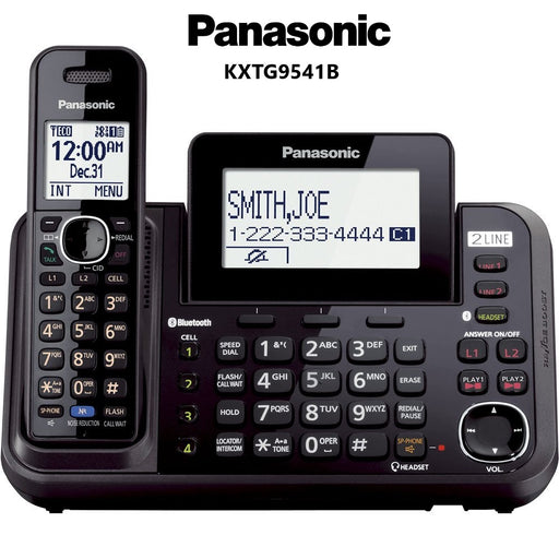 Panasonic - Téléphone sans fil à 2 lignes avec liaison cellulaire KXTG9541