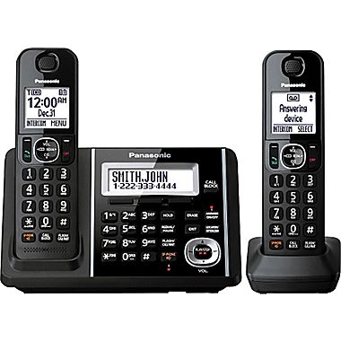 Panasonic - Système téléphonique numérique sans fil avec répondeur et 2 combinés KXTGF342B