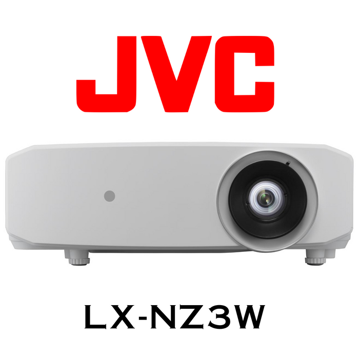 JVC LX-NZ3W - Projecteur home cinéma 4K UHD/HDR10 haute performance, compatible HDMI 4K/60, luminosité de 3000 Lumens, rapport de contraste Infini:1, objectif large: +/- 60% vertical, +/- 23% horizontal et format compact.