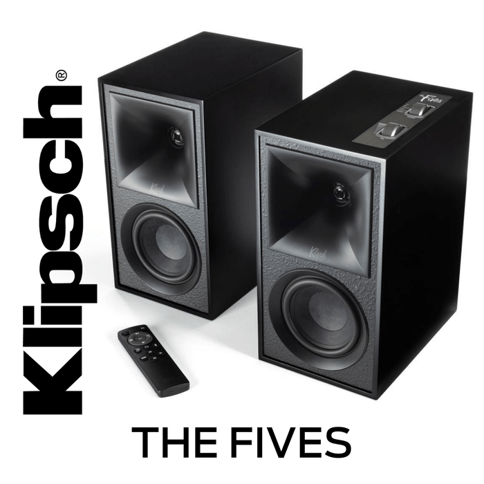 Klipsch THE FIVES - Enceintes d'étagère amplifiées sans fil Bluetooth!