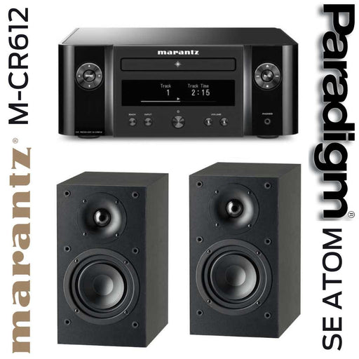 Ensemble stéréo - Amplificateur Stéréo Réseau/CD MCR612 Melody X Marantz + Enceintes d'étagère SE ATOM Paradigm