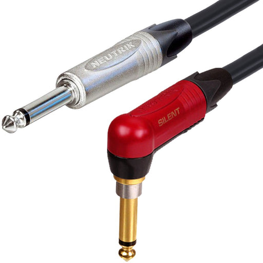 Digiflex - Câble d'instruments avec un connecteur coudé et silencieux (série Pro) ¼″ à ¼″ - 10 pieds
