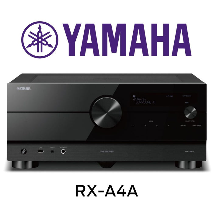 Yamaha - Récepteur cinéma maison AVENTAGE MusicCast 8K | 110 Watts 7.2 Canaux | Dolby Atmos | DTS:X | RXA4A