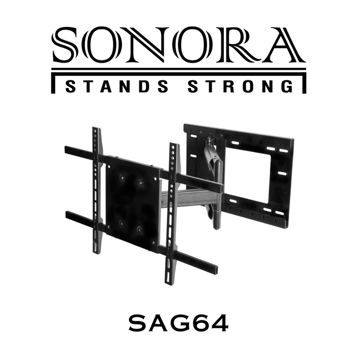 SONORA SAG64 - Support monté Sonora à triple articulation (entièrement réglable). Ce support peut être incliné vers le haut ou vers le bas, s'adapte à la plupart des téléviseurs de 32" à 70" avec une charge maximale de 150 lb.