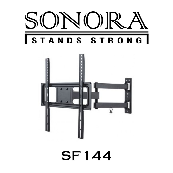SONORA SF144 - Support TV mural articulé montage sur goujon simple, bras unique à trois points de pivot, s'étend de 2½ à 16¾" du mur