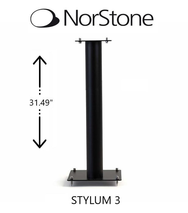 NorStone - Support d'enceintes STYLUM 3 style noir satiné